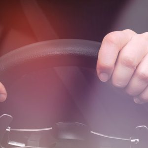 A man enjoys the ease of power steering.